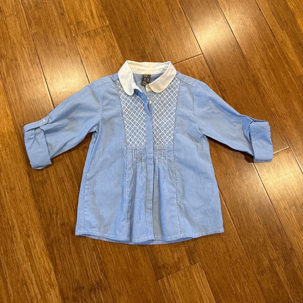 Zara girls button down shirt